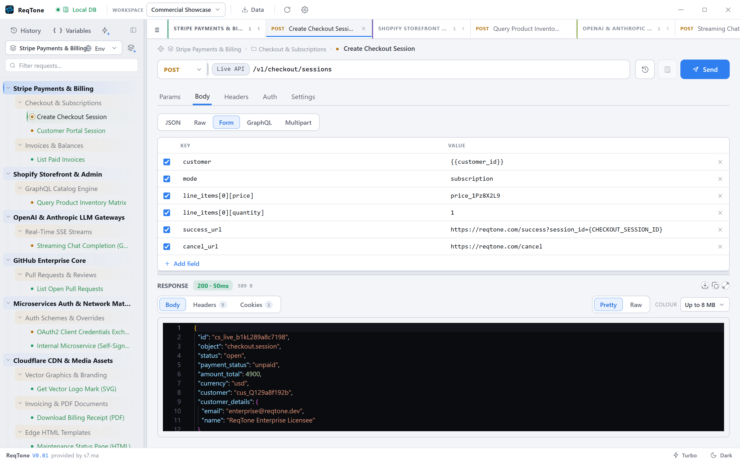 ReqTone in the light theme